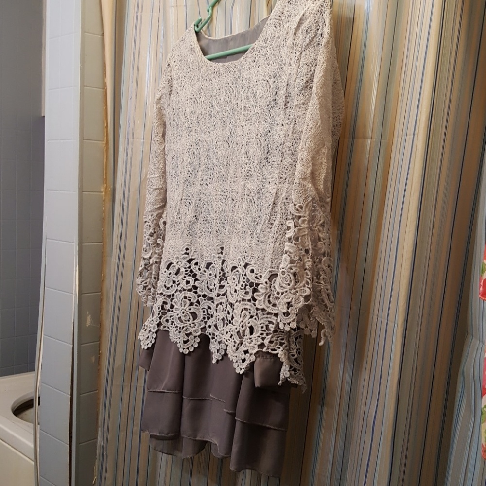 Womens Crocheted and polyester  Boho Blouse